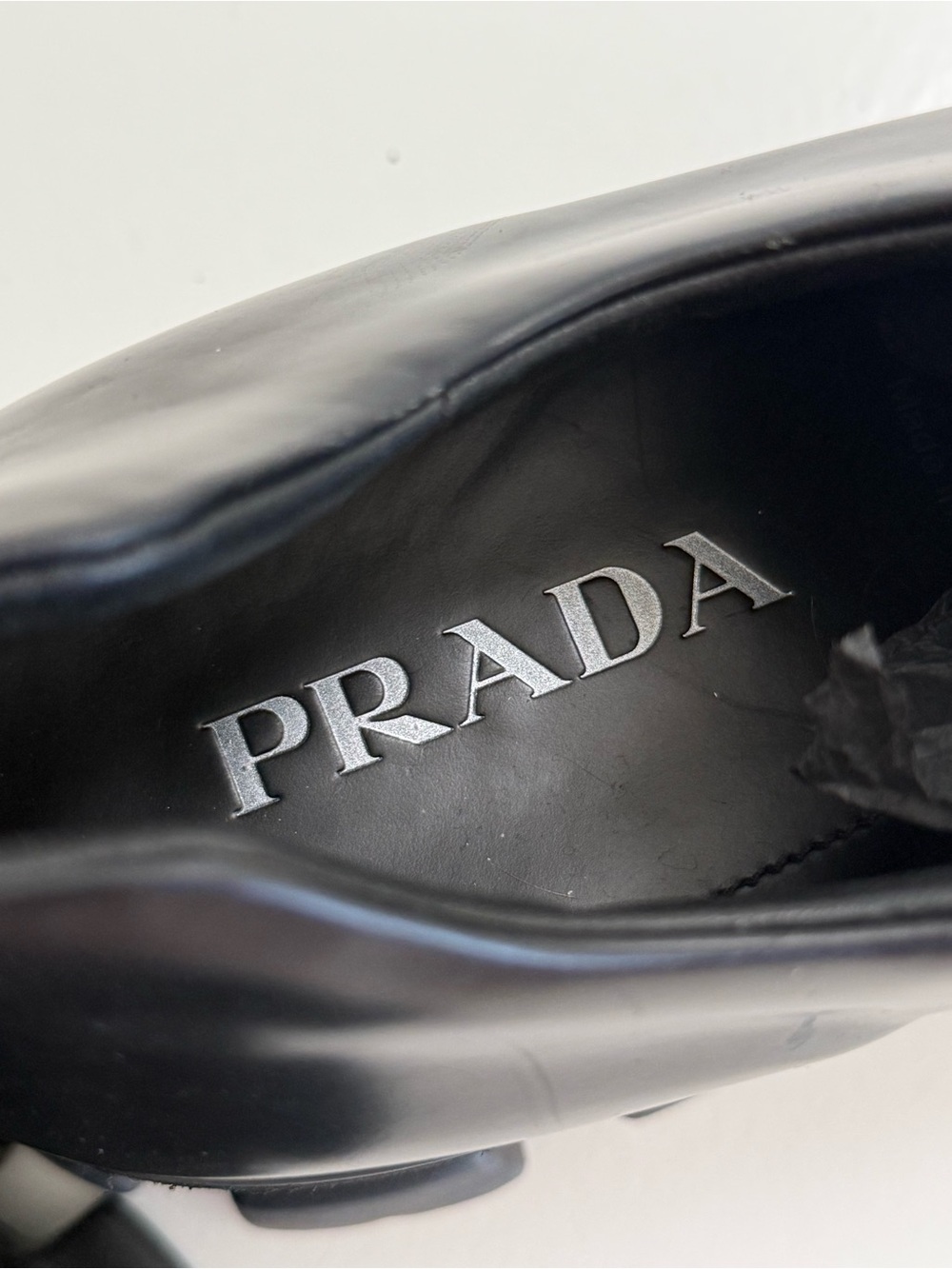 PRADA Monolith Black Chunky Lug Sole Leather Derby Shoes - Sz 10 - 💯 AUTHENTIC - Picture 9 of 12